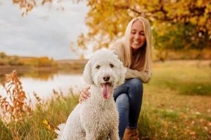 Image of Dr. Jordan Smiling with her dog